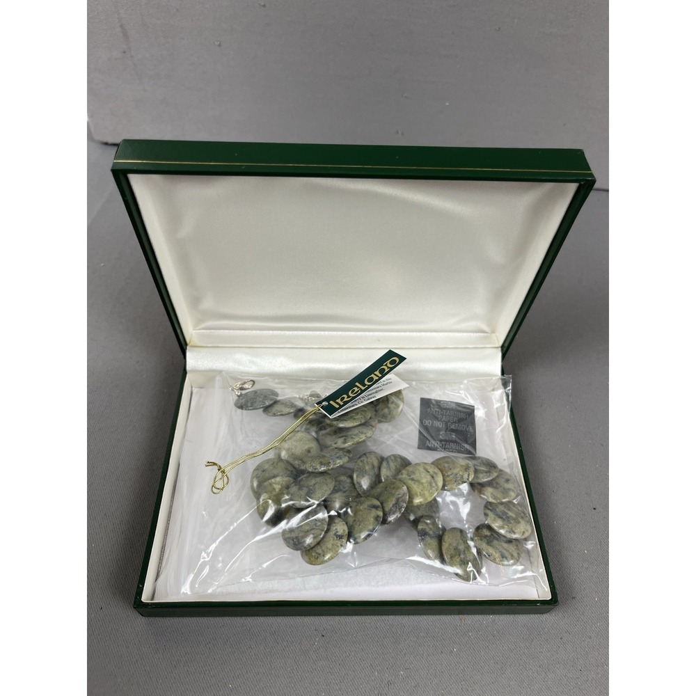 JC Walsh And Sons Connemara Irish Green Marble Round Stone Necklace - New In Box - Picture 11 of 12